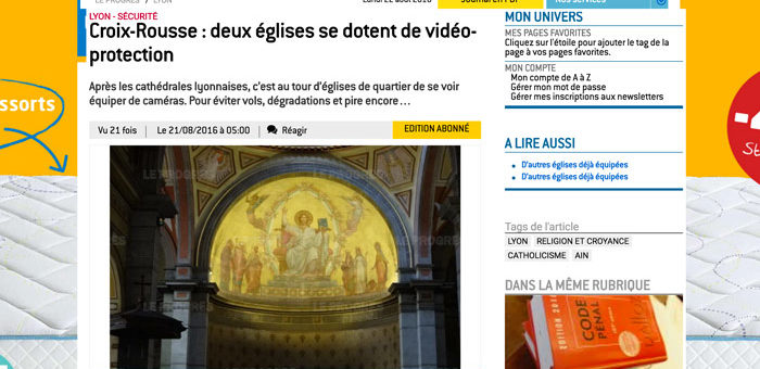 Deux églises de la Croix-Rousse s’équipent de caméras
