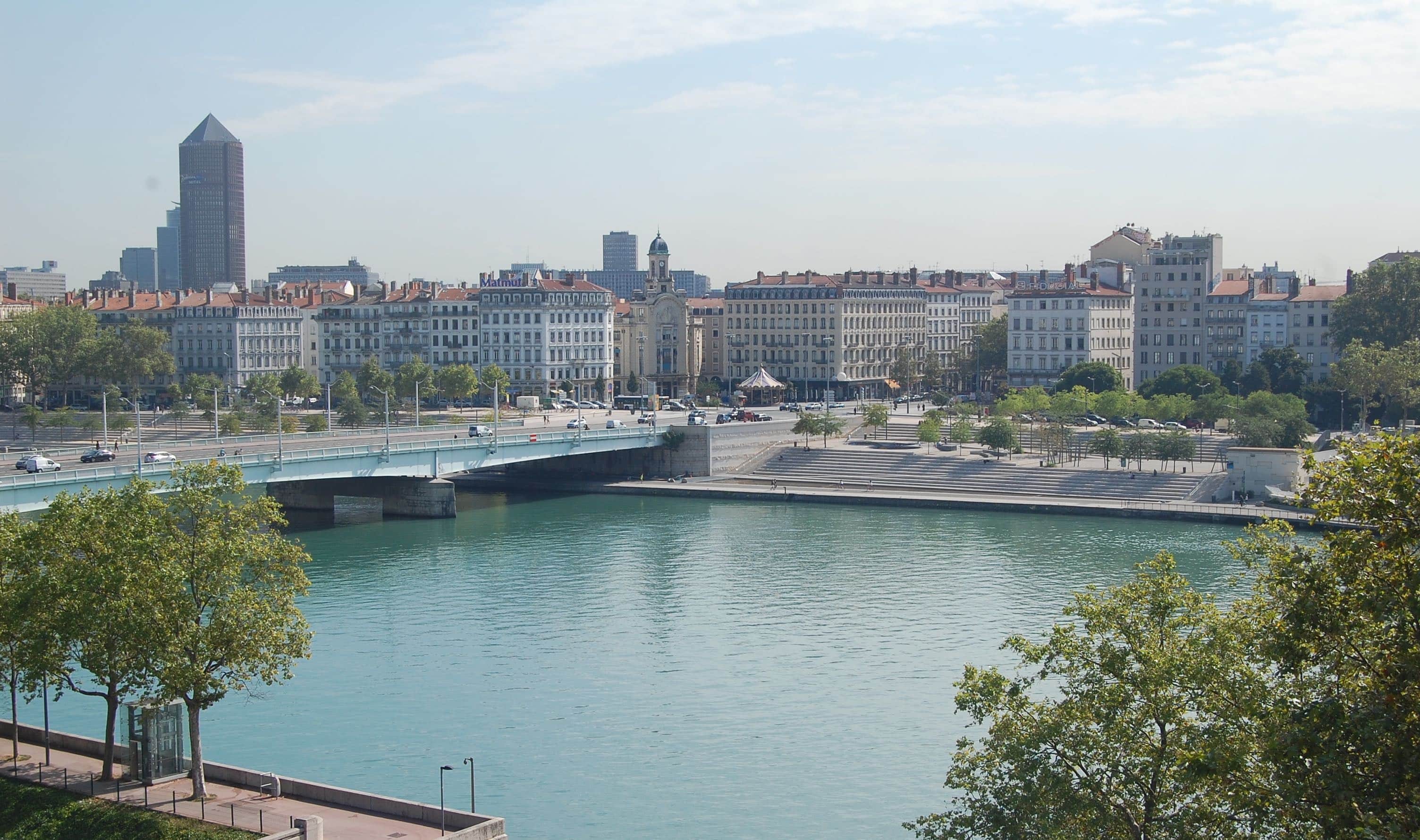 Vue du pont de la Guillotière et de la fosse aux ours. © BE/Rue89Lyon