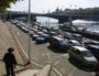 Les bas-ports du Rhône au niveau du quai Général Sarrail en 2002. © Photo CC, "Bas-ports de la rive gauche du Rhône", Marcos Quinones, 1er octobre 2002, collections BML