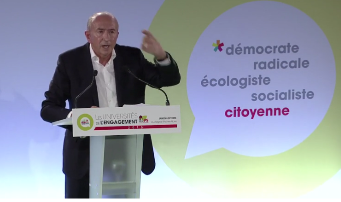 Gérard Collomb à l'Université de l'Engagement à Lyon le 8 octobre 2016 (capture d'écran vidéo). Rue89Lyon/DR