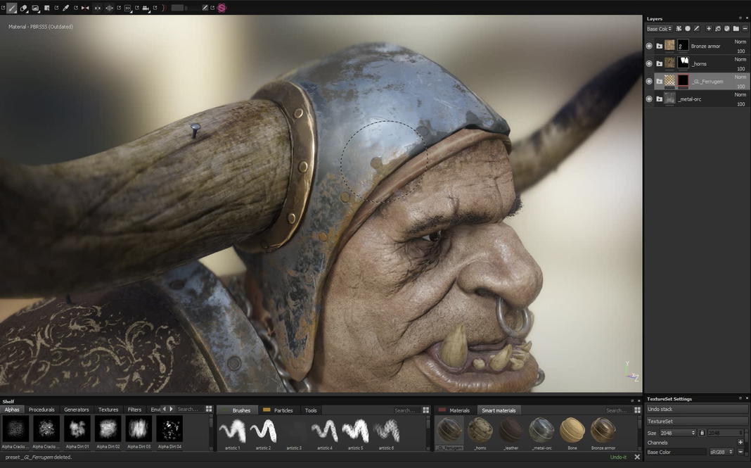 Capture d'écran du logiciel Substance Painter. ©Allegorithmic