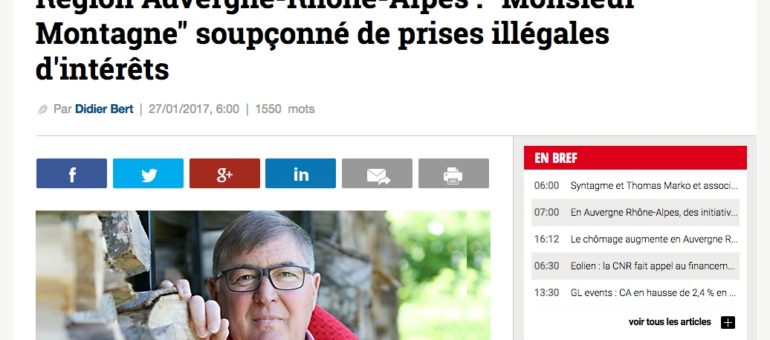 Le “Monsieur Montagne” de Laurent Wauquiez soupçonné de prise illégale d’intérêts