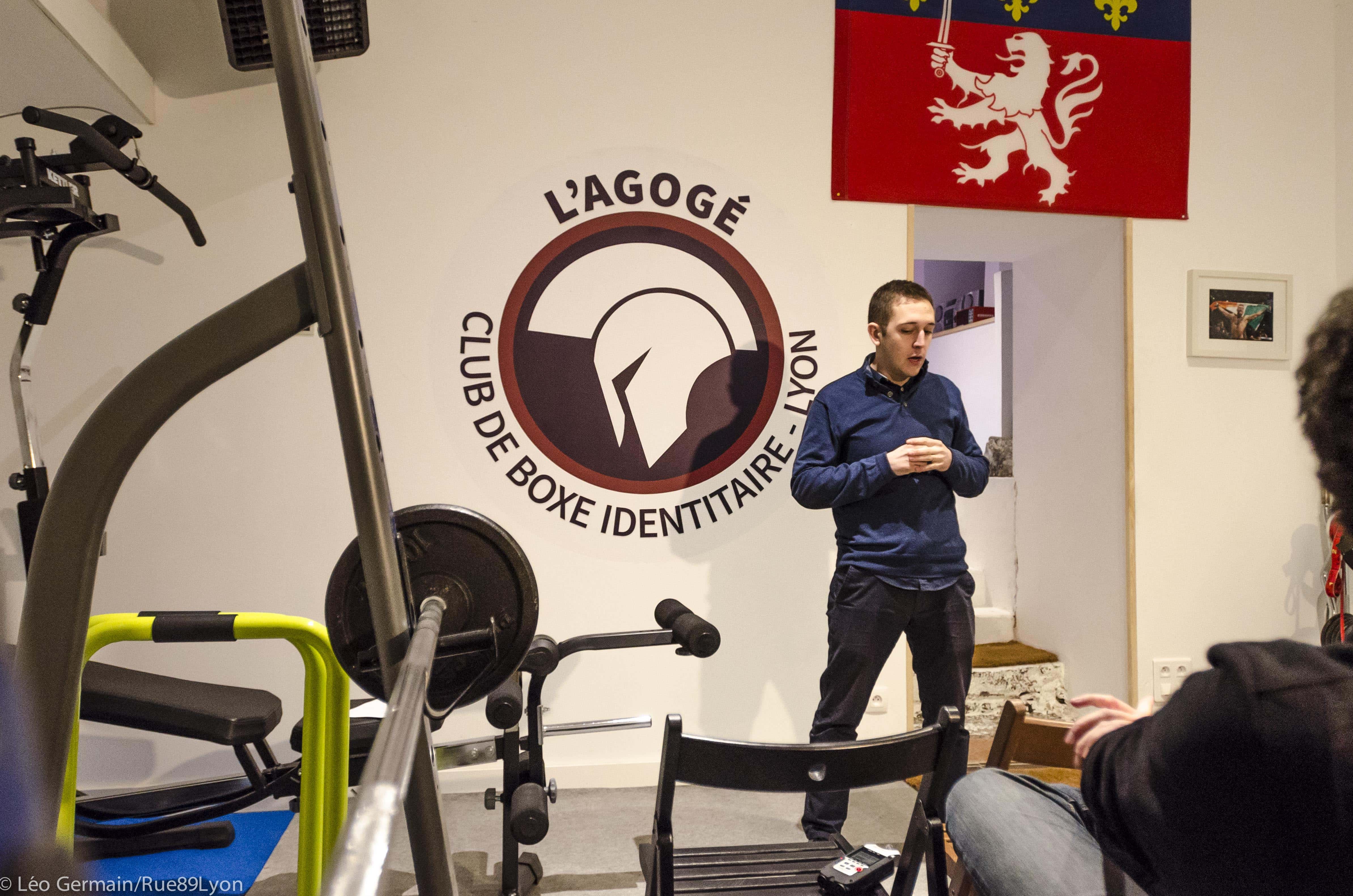 Conférence de presse à l'Agogé, club de boxe identitaire le 27 janvier 2017 à Lyon ©Léo Germain/Rue89Lyon.