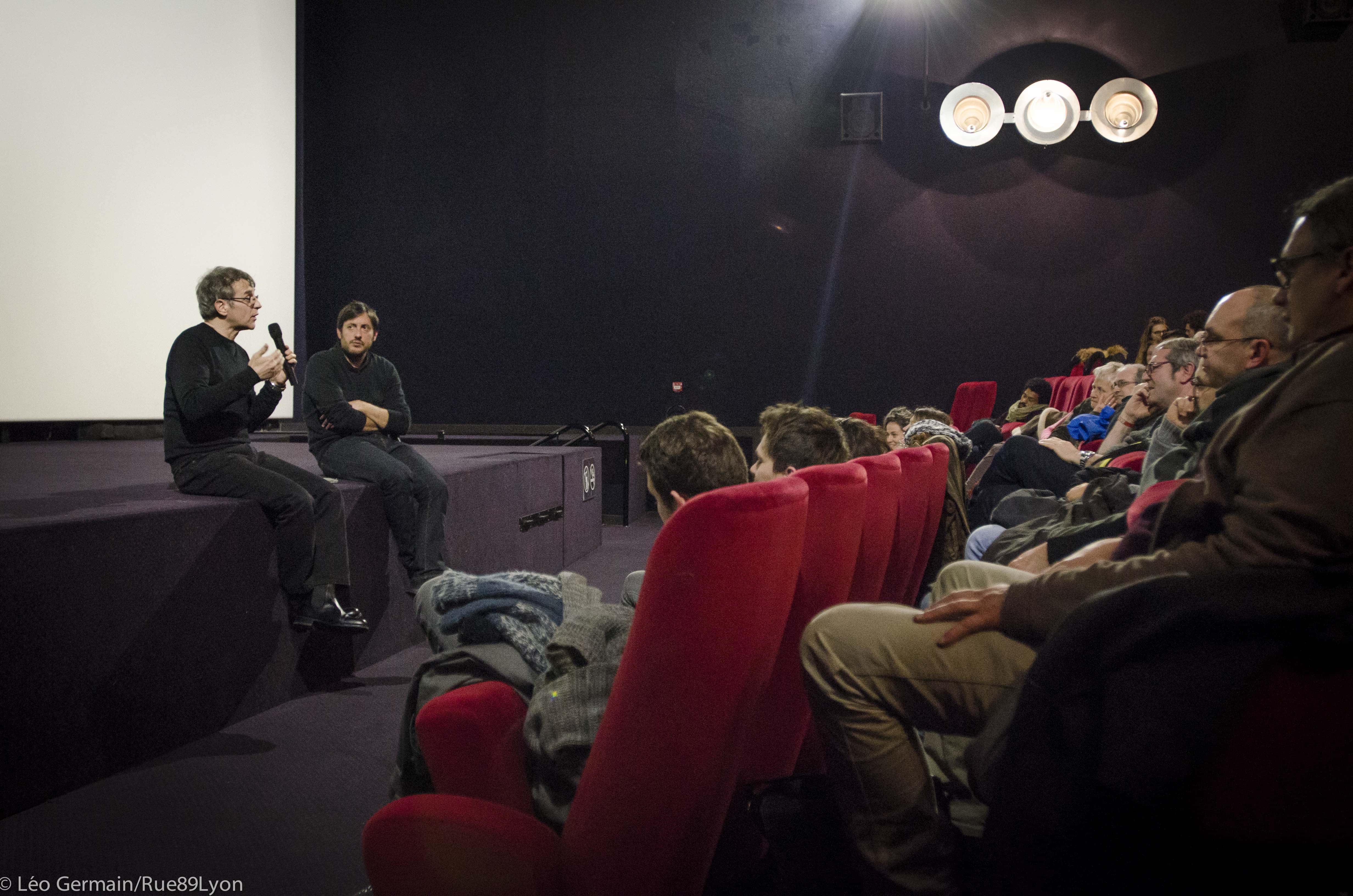 Lucas Belvaux et Laurent Burlet à Lyon le 25 Janvier 2017 lors de l'avant première du film "Chez nous" ©Léo Germain/Rue89Lyon