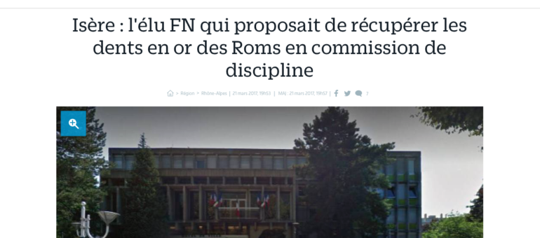 «Récupérer les dents en or des Roms» : un élu FN se lance dans le grand n’importe quoi