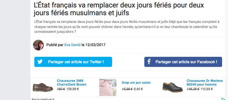Non, l’État français ne va pas instaurer des jours fériés pour les fêtes musulmanes et juives