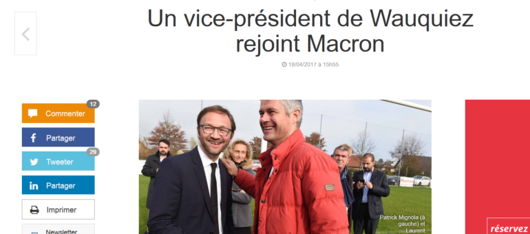 Patrick Mignola, vice-président de Laurent Wauquiez, rallie Emmanuel Macron