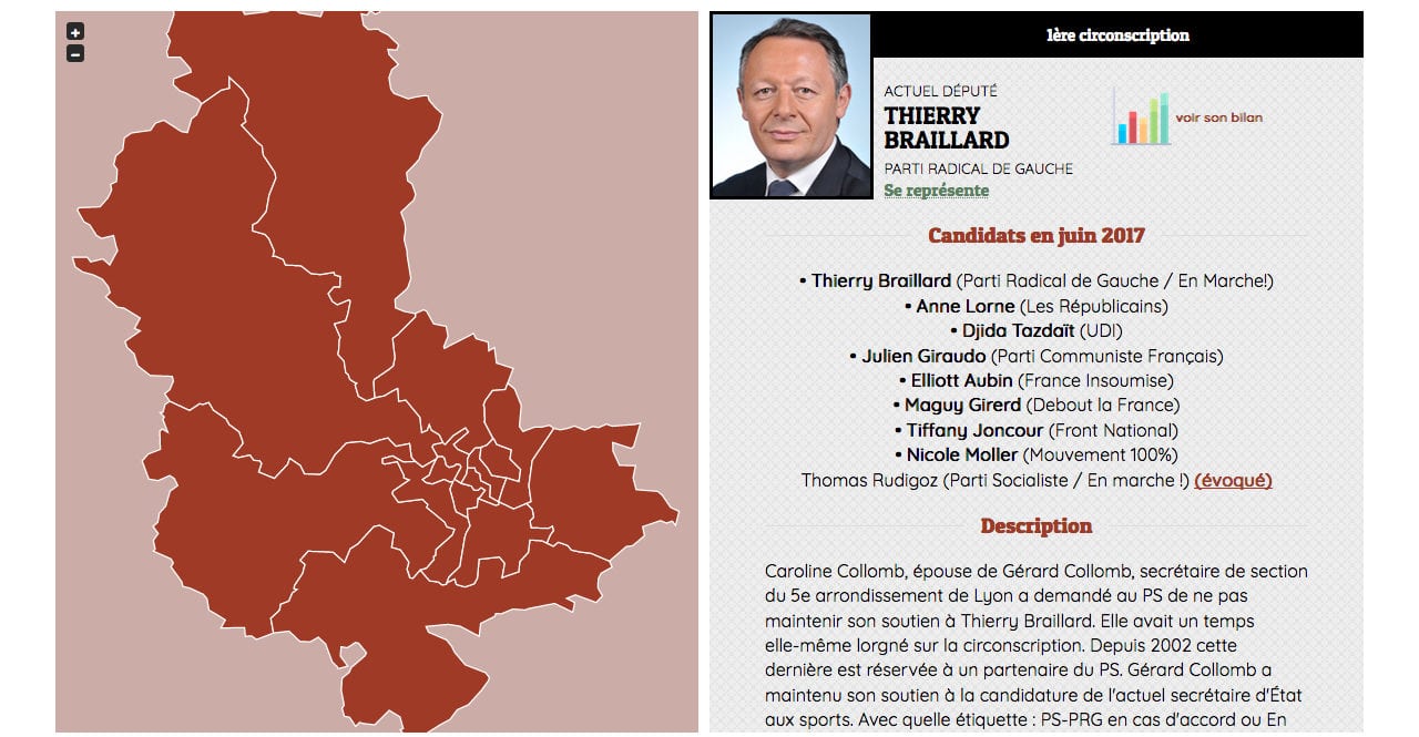 Capture d'écran appli législatives 2017