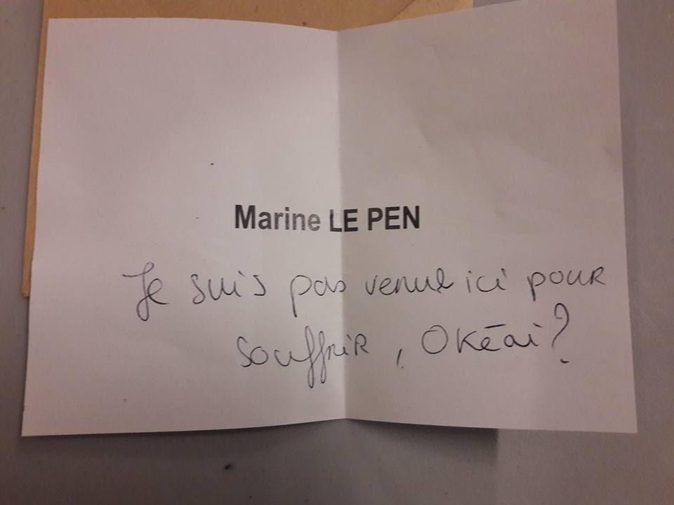 Des bulletins de vote drôles : « Marine Le Pen, je suis pas venue ici pour souffrir okay ? »