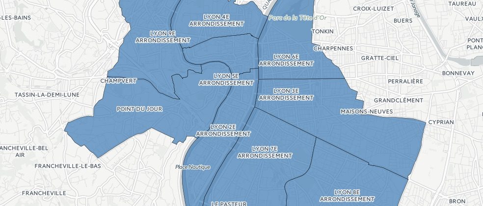 Capture d'écran carte résultats lyon