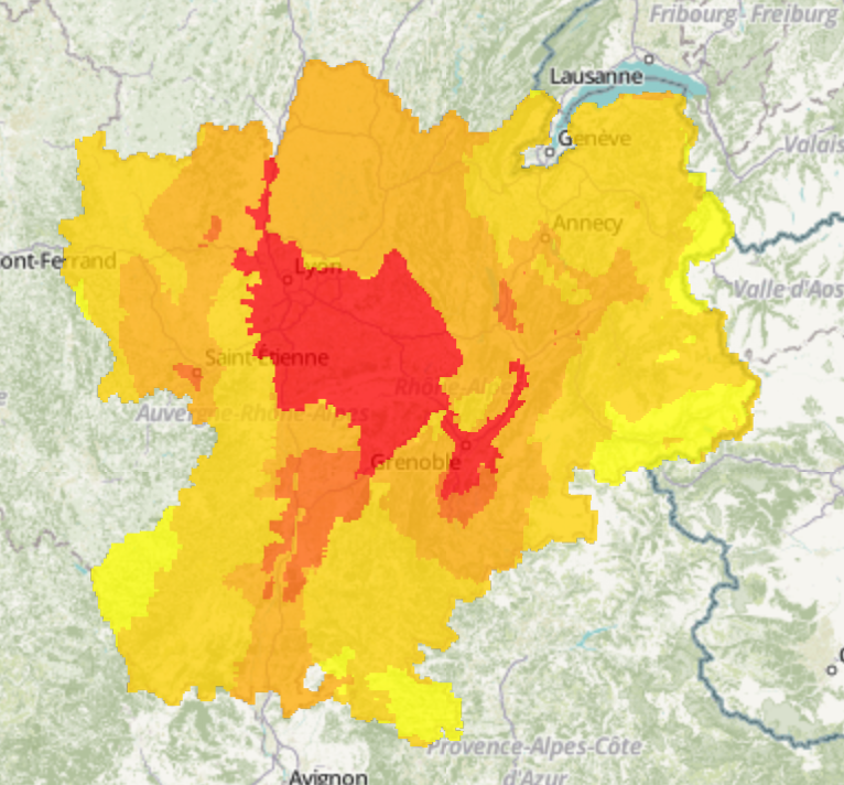 Les bassins grenoblois et de Lyon Nord-Isère sont touchés par un pic de pollution à l'ozone ce mardi 20 juin.