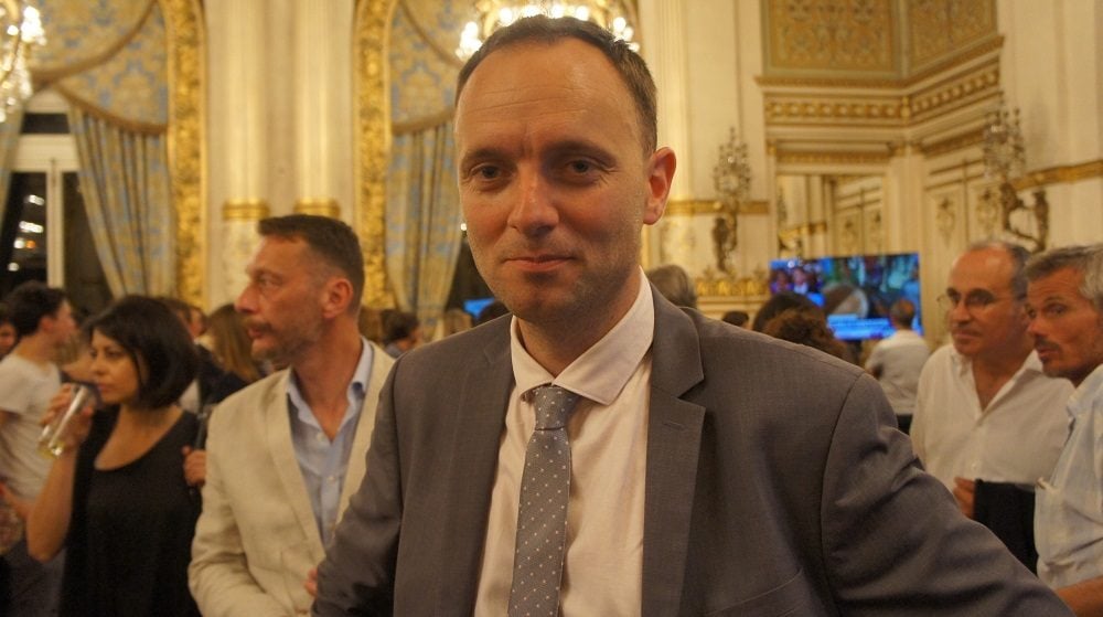 Thomas Gassilloud alors candidat sur la 10e circonscription du Rhône au 2ème tour des législatives à la préfecture du Rhône le 18 juin 2017. ©HH/Rue89Lyon