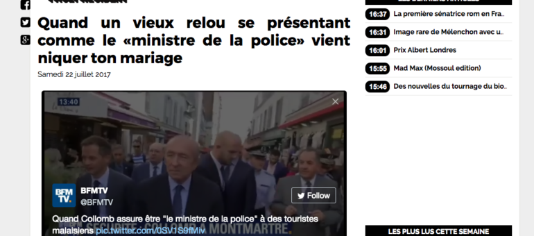 [Vidéo] Malaise lorsque Gérard Collomb se présente comme « ministre de la Police »