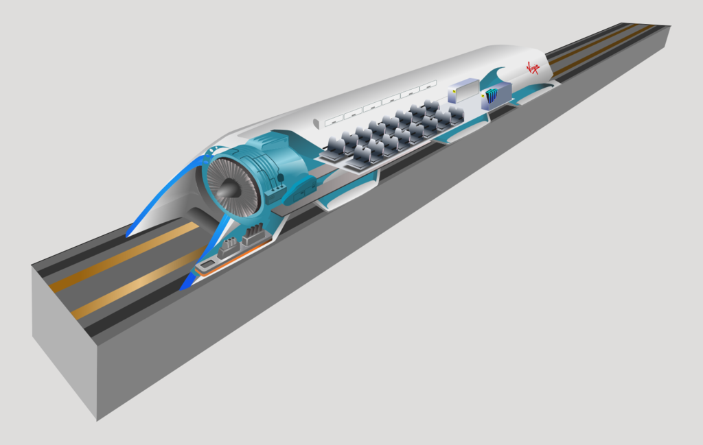 Le projet de capsule sur coussins d'air Hyperloop. Image By Camilo Sanchez (Own work), CC BY-SA 4.0, via Wikimedia Commons
