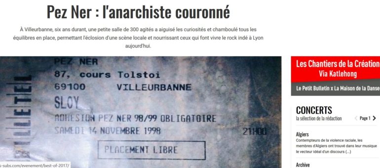 Le cultissime Pez Ner de Villeurbanne, ancêtre des salles de concert alternatives à Lyon