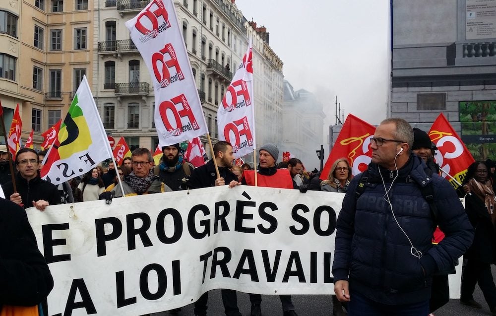 A Lyon, 4e manifestation contre la réforme du code de travail et d'autres réformes du gouvernements. ©LB/Rue89Lyon