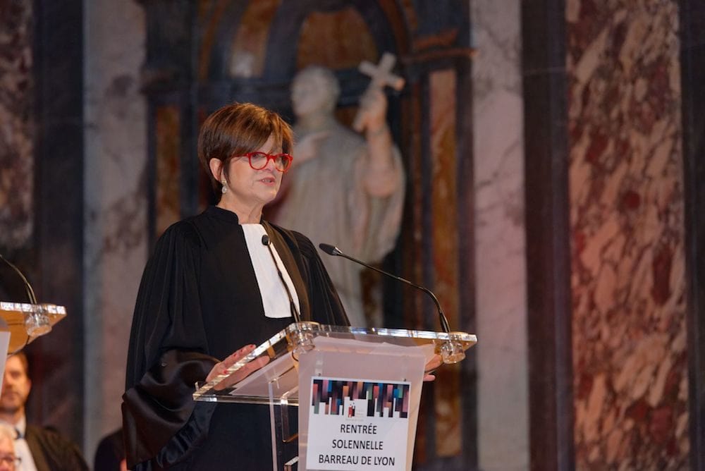 Laurence Junod-Fanget, la Bâtonnière de l'ordre des avocats de Lyon lors de la rentrée solennelle à la Chapelle de la trinité, le 8 décembre. ©Pascal Muradian