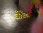 "Zone de harcèlement publicitaire" Sur le sol luisant du métro. Paris, mai 2005. Photo CC BY-NC-SA 2.0 by Palagret via Flickr