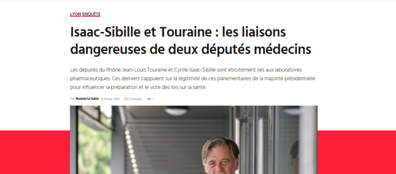 Isaac-Sibille et Touraine : deux députés du Rhône en lien avec les labos pharmaceutiques