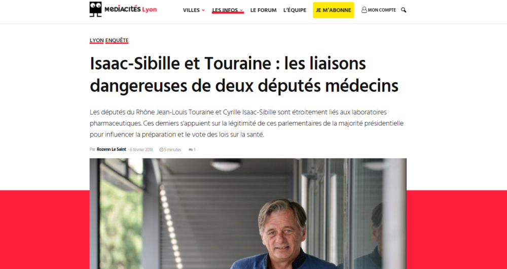 Isaac-Sibille et Touraine : deux députés du Rhône en lien avec les labos pharmaceutiques