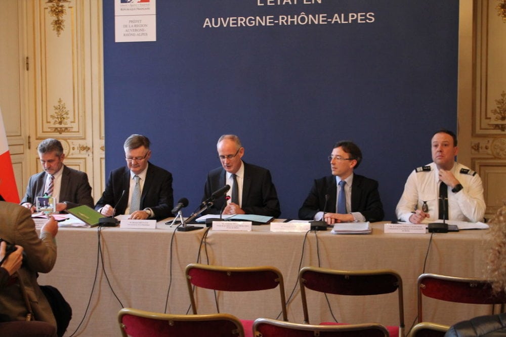 Le 9 février, présentation de la police de sécurité du quotidien par Stéphane Bouillon, le préfet du Rhône. ©AB/Rue89Lyon