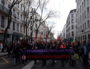 Le 3 mars dernier, en tête du cortège « pour la fermeture du Pavillon noir », la maire du 1er arrondissement de Lyon Nathalie Perrin-Gilbert (écharpe tricolore); à sa droite la secrétaire de la section lyonnaise du PCF, Aline Guitard. ©DR