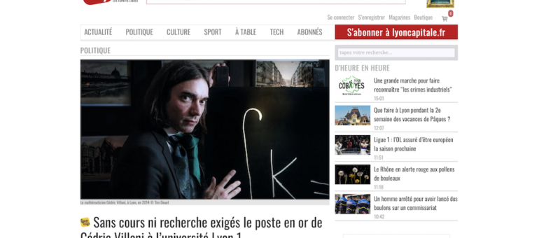Cédric Villani modifie sa situation après un article sur sa rémunération à Lyon 1