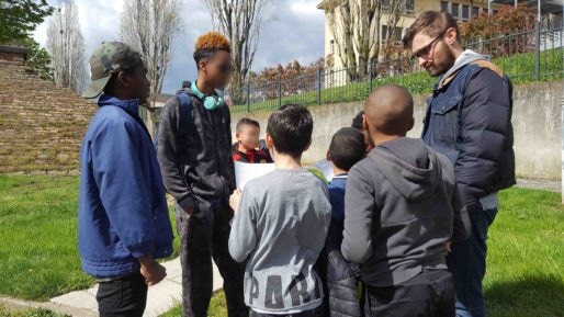 Les jeunes de l'AS Duchère en pleine interview. Photo DR