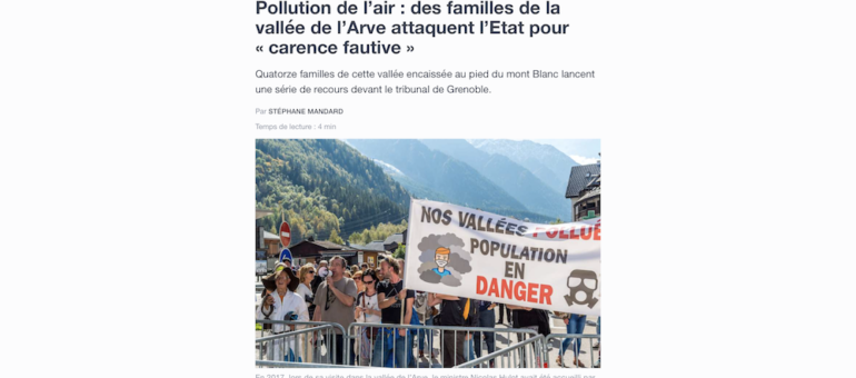 Des habitants de la vallée de l’Arve attaquent l’Etat pour « carence fautive »