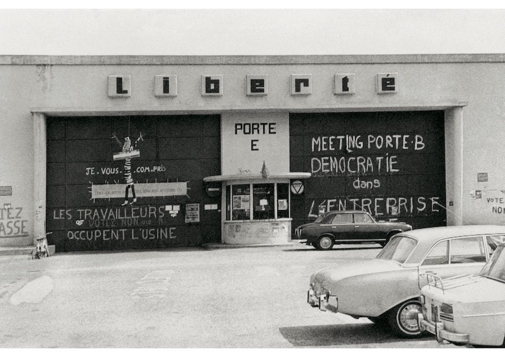 "Berliet" transformé en "liberté" par les grévistes. ©IHS Rhône