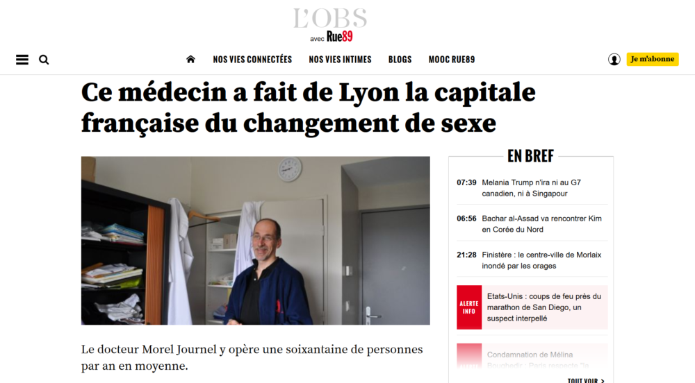 Dr Journel, ce médecin qui a fait de Lyon la capitale du changement de sexe