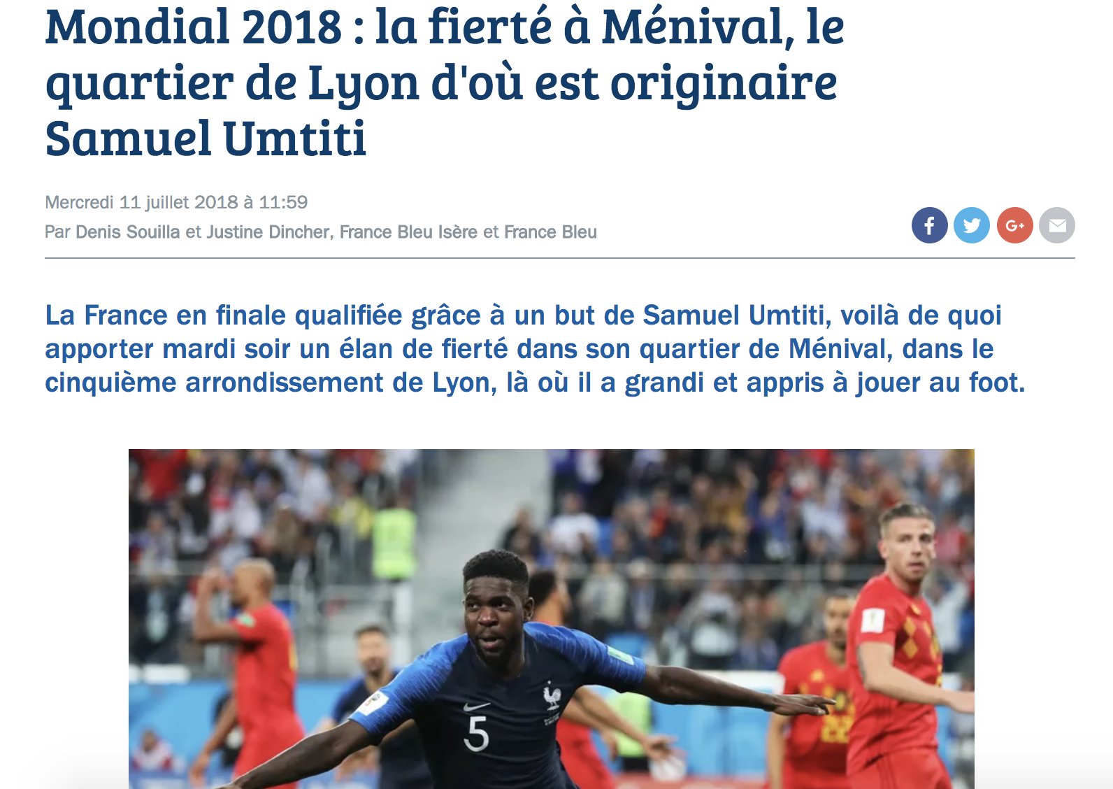 Samuel Umtiti-article France Bleu