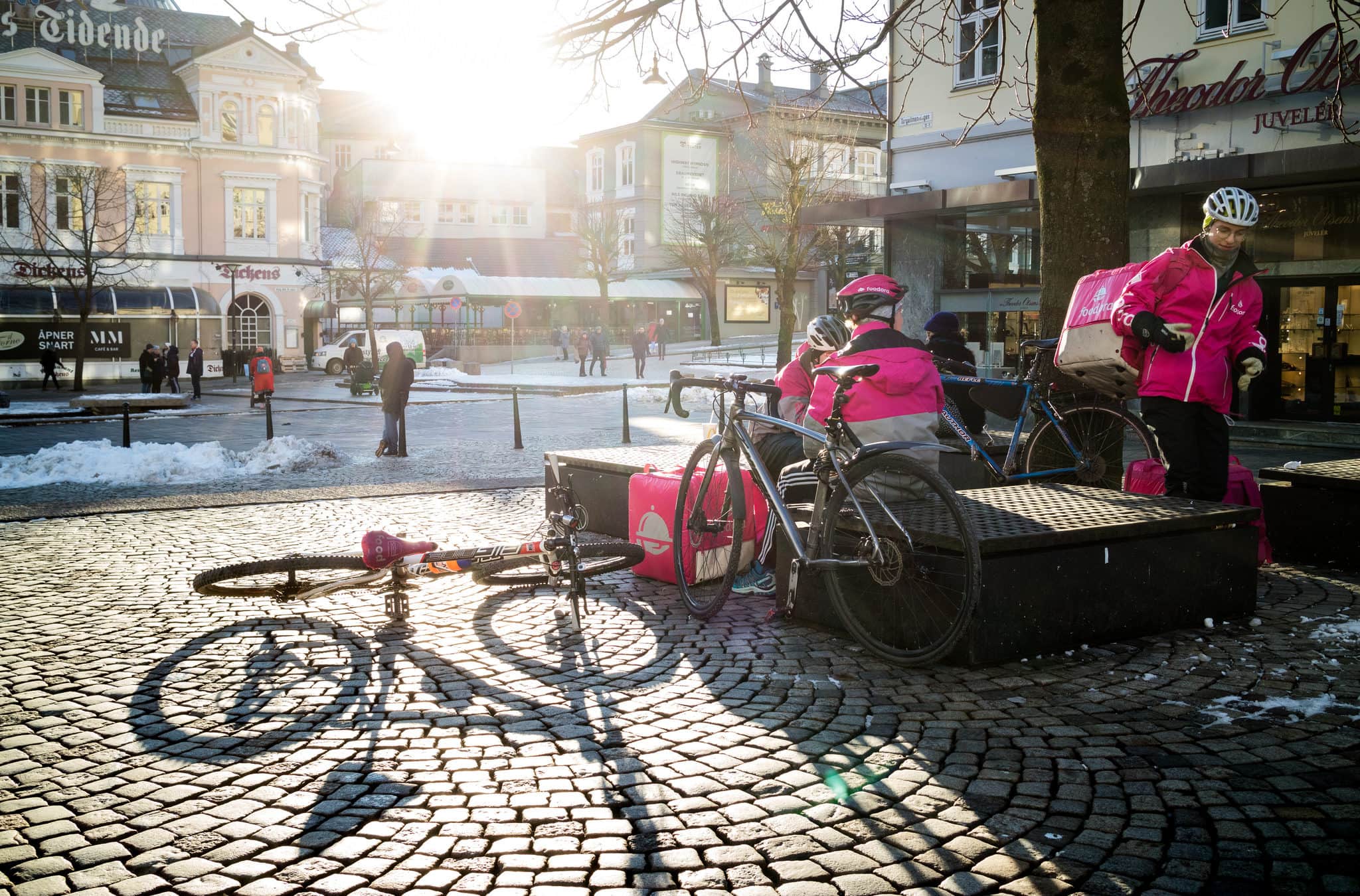 Livreurs Foodora/Norvège en mars 2018-©CC Ulf Bodin