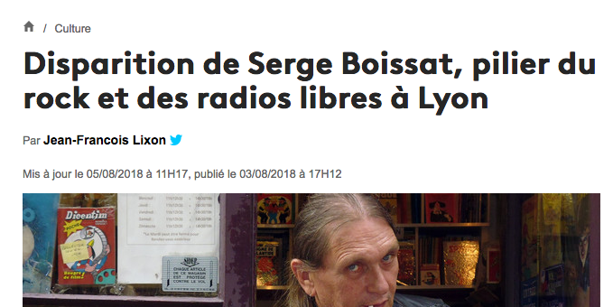 Serge Boissat, iconique disquaire à Lyon et pilier des radios libres, est décédé