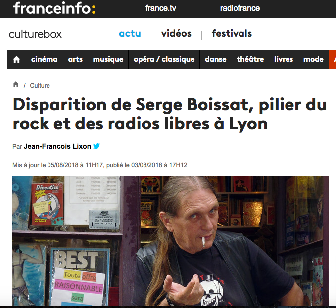 Mort de Sege Boissat, capture d'écran de l'article de France Info.
