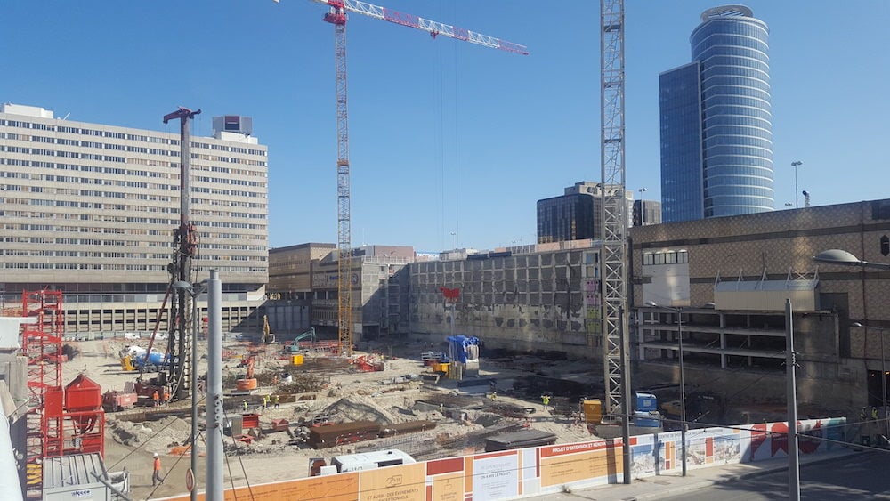 Le parking démoli du centre commercial de la Part-Dieu à Lyon