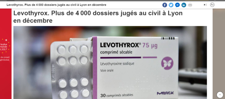 Levothyrox : l’étude de plus de 4000 dossiers de plaignants fixée au 3 décembre à Lyon