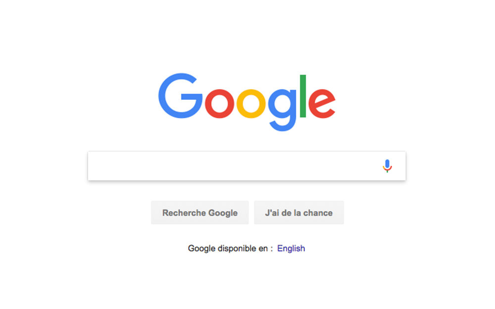 Capture d’écran du moteur de recherche Google