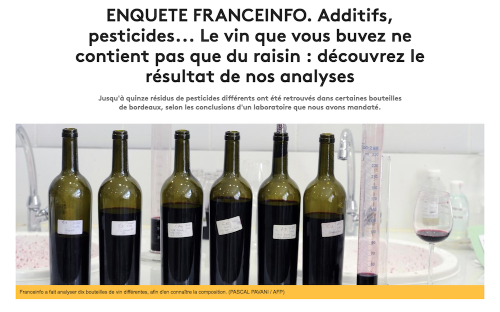 Pesticides, colle de poisson et acides : que trouve-t-on sous les étiquettes des bouteilles de vin ?