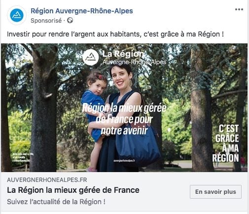 La campagne de pub de la Région a également été déclinée sur les comptes Facebook et Twitter.