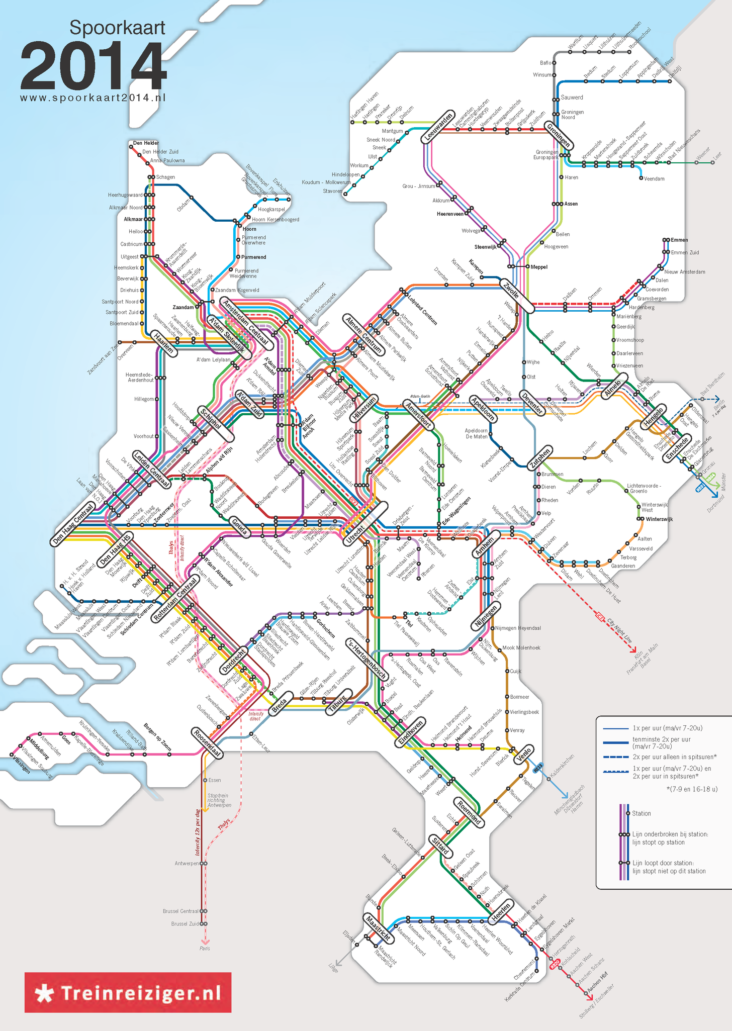 Réseau ferroviaire des Pays-Bas : un réseau équilibré de villes petites et moyennes.