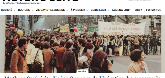 Les Groupes de libération homosexuels, objet d’étude pour Mathias Quéré