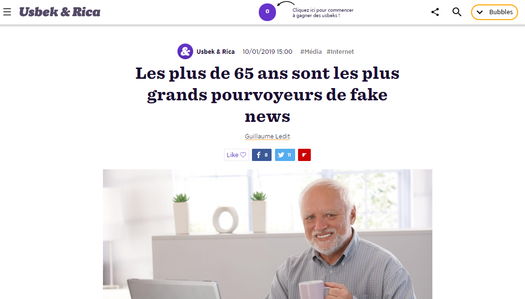 « Papi et mamie » plus enclins à partager des fake news ?