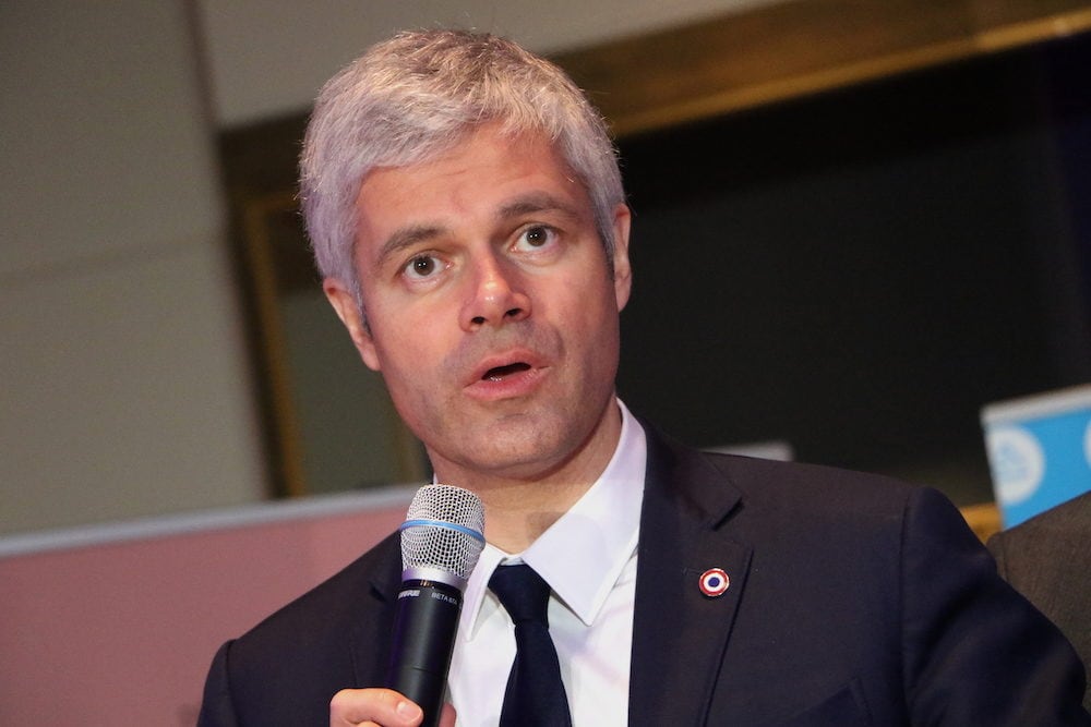 Laurent Wauquiez, président de la région Auvergne- Rhône-Alpes lors de ses voeux 2019. Le 28 janvier 2019 au musée des Tissus et des Arts Décoratifs. ©MG/Rue89Lyon