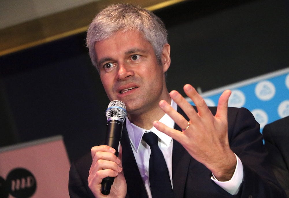 Laurent Wauquiez, président de la région Auvergne- Rhône-Alpes lors de ses voeux 2019. Le 28 janvier 2019 au musée des Tissus et des Arts Décoratifs. ©MG/Rue89Lyon