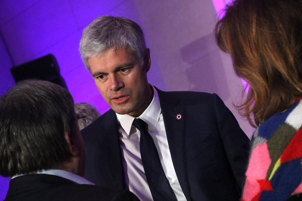 Laurent Wauquiez, président de la région Auvergne- Rhône-Alpes lors de ses voeux 2019. Le 28 janvier 2019 au musée des Tissus et des Arts Décoratifs. ©MG/Rue89Lyon