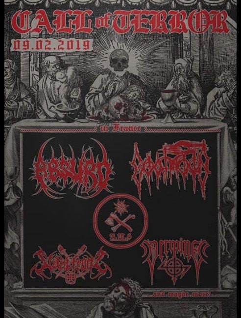 L'affiche du concert de black metal néonazi (NSBM) Call of terror III dans la région lyonnaise le 9 février 2019