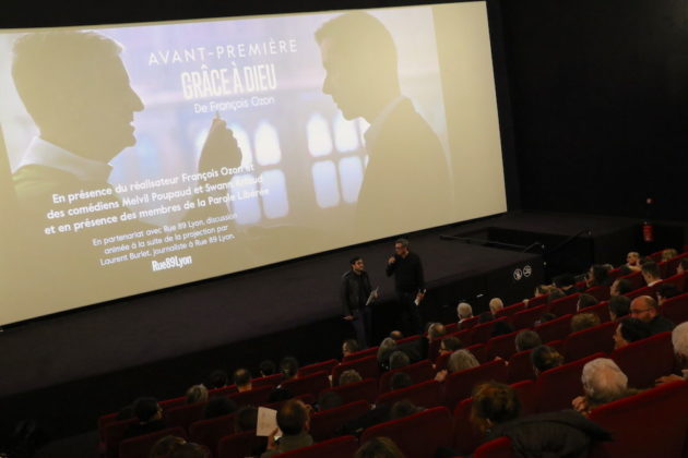 Avant-première du film "Grâce à dieu" de François Ozon relatant la création de l'association "la parole libérée" et l'affaire du prêtre pédophile le père Preynat. Au cinéma "Comoedia" le 11 février 2019.©MG/Rue89Lyon