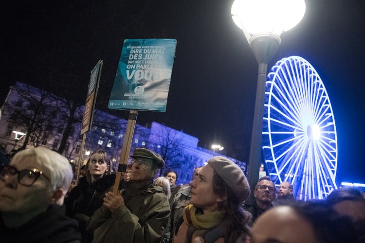 Rassemblement contre l'antisémitisme, place Bellecour - 19 février 2019 à Lyon ©Houcine Haddouche