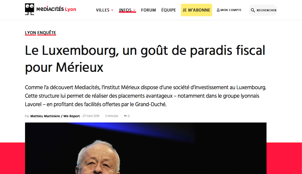 L’Institut Mérieux dispose d’une société d’investissement au Luxembourg